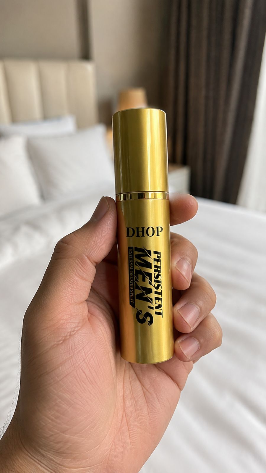 DHOP Persistent Men's External Delayed Spray bottle, real product photo